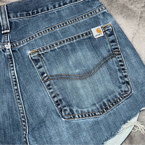 Carhartt diy cut off denim jean shorts size mens 30 - Picture 3 of 6